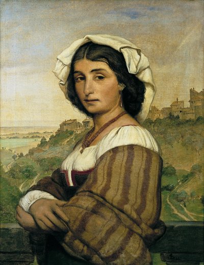 The Model Stella. In the Background, Ariccia by Ludvig Abelin Schou